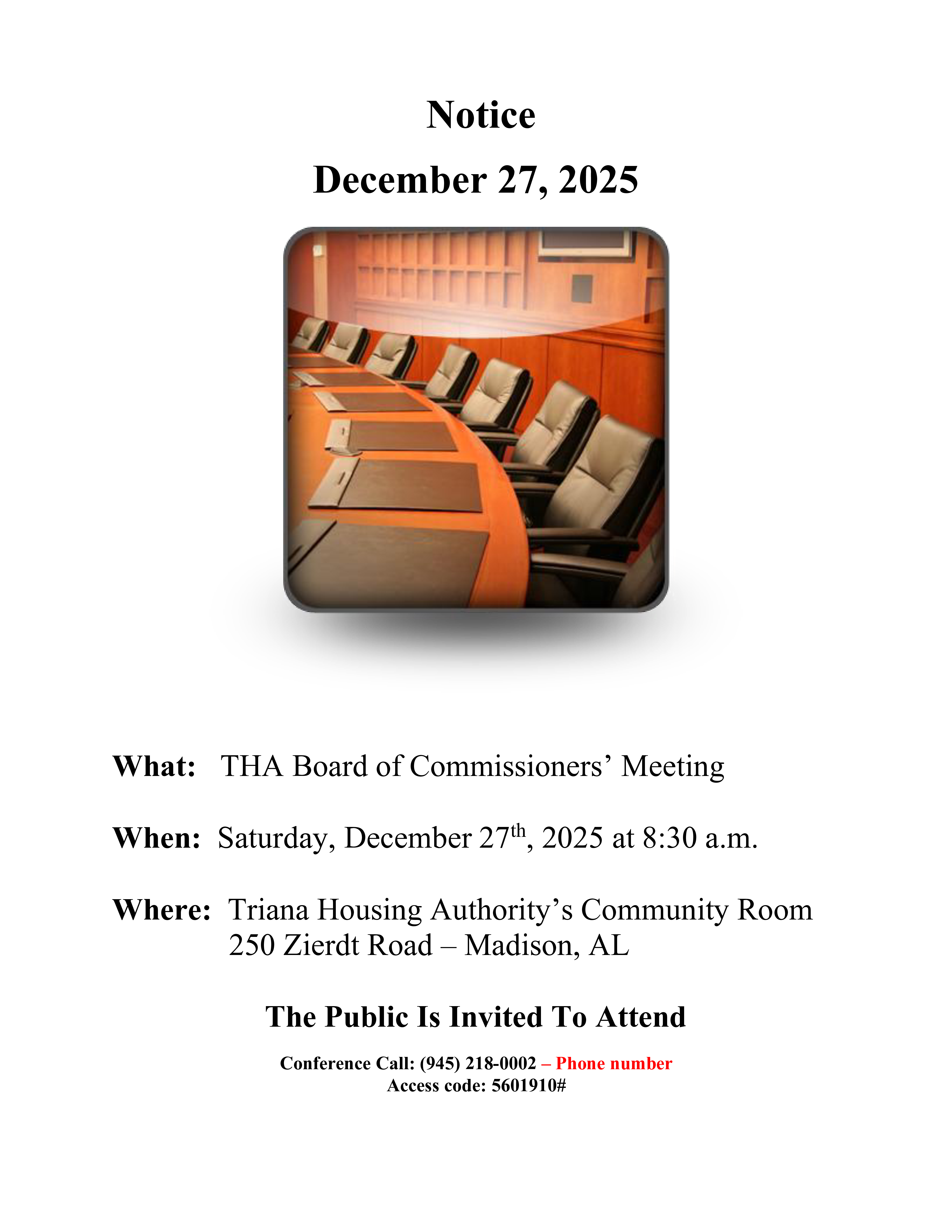 Housing Authority Notice